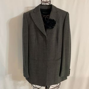 Vintage Dana Buchman Black/White Diagonal Weave Wool Blazer- NWT